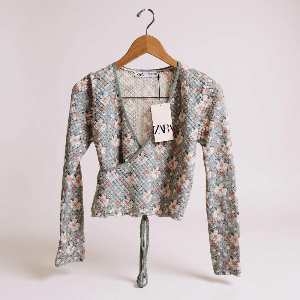 Zara Floral Wrap Top